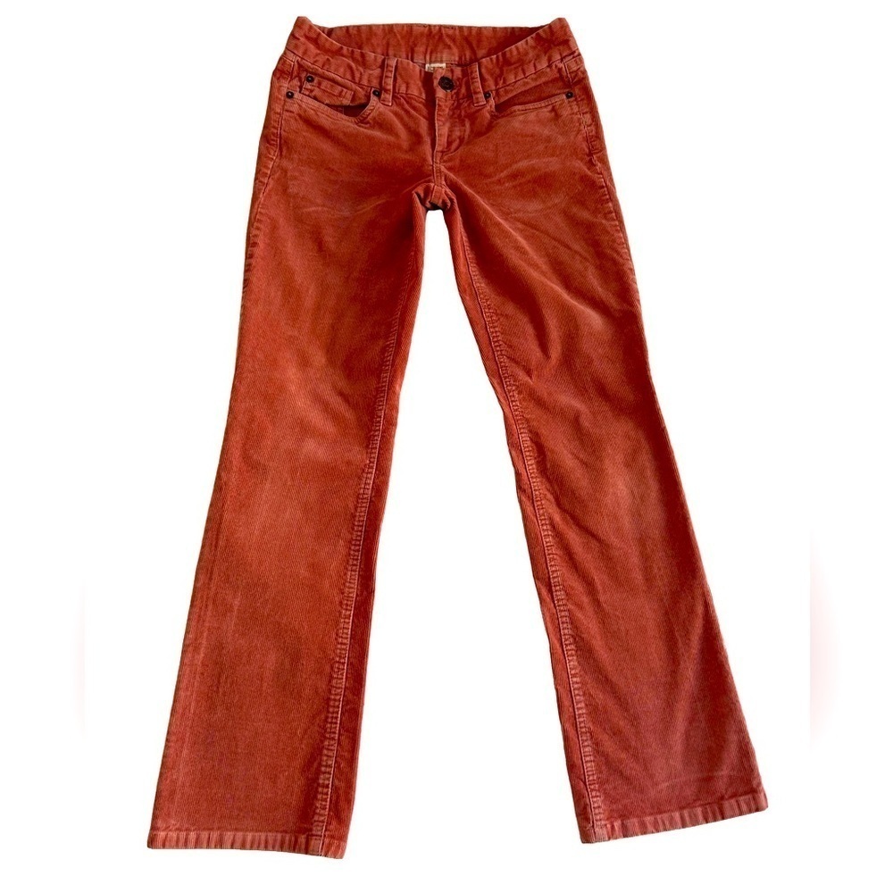 J.Crew Y2K favorite fit low rise straight leg rust colored corduroy pants 25S
